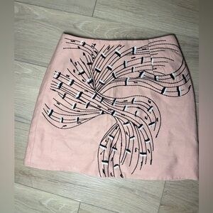 C/MEO Collective Pink Embroidered Mini Skirt